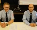 Bild: do
Souverän führten Kommandant Stefan Lautner (li) und Vorstand Marius Meier durch die vielen Tagesordnungspunkte der Generalversammlung der Feuerwehr Vorbach