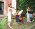 Bild: sei
Nuancenreichen, beseelten Streicherklang präsentierte das "Trio Liroco" am Sonntag bei den Wurzer Sommerkonzerten. Franziska Pietsch (links). Hila Karni (Mitte) und Sophia Reuter (rechts) genossen den Aufenthalt in Wurz.
