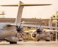 Bild: Moritz Frankenberg
Transportflugzeuge vom Typ Airbus A400M der Luftwaffe stehen auf dem Fliegerhorst Wunstorf. Foto: Moritz Frankenberg/dpa/Archivbild