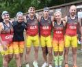Bild: Gabi Schönberger
Fast ein Heimspiel für die deutschen Athleten (von links): Alice Schmidkunz, Silke Fersch, Marcus Schattner, Holger Räth, Sandra Morawitz und Pierre Jander.