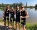 Bild: Lukas Graßmann
Die vier Triathleten des LTV Naabtal erreichten bei einem Wettkampf in Weiden den zweiten Platz. Von links: Julian Boyer, Martin Weinfurter, Stefan Richthammer und Adrian Manz.