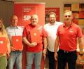 Bild: jma
Die Jubilare der Auerbacher Sozialdemokraten zusammen mit (Fünfter und Sechster von links) SPD-Bundestags-Direktkandidat Johannes Foitzik und Ortsvereinsvorsitzendem Peter Danninger.