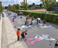 Bild: sne
Straßenmalaktion der Jungen Union Grafenwöhr zum Schulanfang.