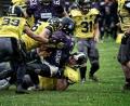 Bild: Dieter Jäschke/exb
Es geht wieder ordentlich zur Sache. Nach einem Sieg in Hof (Bild) und einer Niederlage in Rothenburg erwarten die Mad Bulldogs Amberg (gelbe Trikots) am Sonntag, 19. September, die Erlangen Sharks im Stadion am Schanzl.