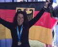 Bild: Privat/exb
Gabi Keck holte die Goldmedaille im Aquabike.