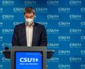 Bild: Peter Kneffel/dpa
Markus Söder, CSU-Parteivorsitzender und Ministerpräsident von Bayern, nimmt im Anschluss an die Konstituierende Sitzung des CSU-Vorstands an einer Pressekonferenz teil.
