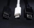 Bild: Mohssen Assanimoghaddam/dpa
Ein USB-C (l-r), ein Apple Lightning und ein Micro-USB Kabel (l-r) liegen nebeneinander.