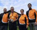 Bild: Norman Lehner
Bogenschütze Hubert Schulze (Zweiter von links) ist Deutscher Meister in der Seniorenklasse. Die Eichenlaub Vorstandschaft mit (von links) . Kay Müller, Marianne Späth und Norman Lehner gratulierte.