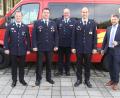 Bild: ral
Christian Sander (Zweiter von links) ist der neue Kommandant der Feuerwehr Schwarzenfeld. Sein Stellvertreter ist Andreas Fleischmann (Zweiter von rechts).