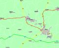 Repro: ige
Der rot eingezeichnete Verlauf stellt den Trassenvorschlag von SuRo2030 dar - eine Umgehung zwischen Gebenbach/Mimbach (B 14) und Amberg/Sulzbach-Rosenberg (B 85).