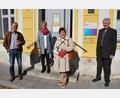Bild: gsp
Besuch im Sozialpsychiatrischen Zentrum (von links): Richard Gaßner, Heid Himmelhuber, Brigitte Scharf und Georg Pilhofer.