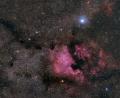 Bild: Tanja Brunner
Nordamerikanebel (NGC7000) im Sternbild Schwan: Seinen Namen erhielt der Nebel aufgrund seiner Form, die an eine Landkarte des nordamerikanischen Kontinents erinnert.