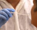 Bild: Karl-Josef Hildenbrand/dpa
Ein Arzt nimmt mit einem Tupfer einen Abstrich für einen Coronatest.