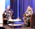 Bild: cog
Aus seinem Roman "Stern 111" las der Autor Lutz Seiler (links) vor und erläuterte im Gespräch mit Thomas Geiger vom Literarischen Colloquium Berlin den kreativen Schaffensprozess.