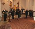 Bild: ksi
Die Parforcehornbläser mit Hornmeister Hubert Bäuml gestalteten die Hubertusmesse musikalisch.