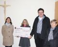 Bild: Hannelore Hopfner/exb
Ein Baustein für die Kirchenrenovierung: Hannelore Hopfner, Maria Reimer und Birgit Bayer übergaben den Scheck an Stadtpfarrer Wolfgang Dietz.