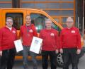 Bild: pop
Marcel Kornetzky (Zweiter von links) zeigte bei der Meisterprüfung im Zimmererhandwerk eine wahrlich meisterliche Leistung. Es gratulierten (von links) Richard Fischer, Johann Fischer und Reimund Fischer von der Zimmerei Fischer Schmidmühlen.