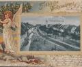 Repro: doj
Eine alte Ansicht aus Vohenstrauß in Begleitung des Christkinds, das den weihnachtlichen Segen Anfang 1900 über das Land bringt.