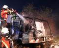Bild: jma
Der Motorraum eines Harvesters brannte und musste gelöscht werden.