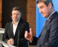 Bild: Tobias Hase
Robert Habeck (Bündnis 90/Die Grünen), Bundesminister für Wirtschaft und Klimaschutz, und Markus Söder (CSU), Ministerpräsident von Bayern trafen sich, um das Thema Windkraft zu diskutieren.