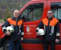 Bild: pop
Sie haben fast 30 Jahre lang die Feuerwehr Emhof und ihr Dorf geprägt. Nun treten sie langsamer, die langjährigen Kommandanten Helmut Werner und Rudi Werner (von links).