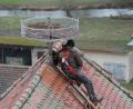 Bild: bod
Die letzten Handgriffe, dann war das neue Nest fixiert. Ein bisschen Nistmaterial wurde den potentiellen Neubewohnern gleich mit in den Horst gelegt.