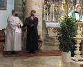 Bild: jzk
Stadtpfarrer Thomas Kraus, Prädikantin Gertraud Burkhardt und Gemeindereferent Jochen Gößl (von rechts) beim ökumenischen Gottesdienst in der Stadtpfarrkirche.