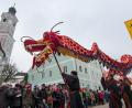 Archivbild: Armin Weigel/dpa
Eine Gruppe mit einem chinesischen Drachen beim traditionellen „Chinesenfasching“ in Dietfurt.