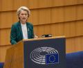 Bild: Jonas Roosens/BELGA/dpa
Ursula von der Leyen, Präsidentin der Europäischen Kommission, spricht während einer Plenarsitzung des Europäischen Parlaments.