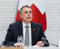 Bild: Peter Schneider/KEYSTONE/dpa
Der Schweizer Bundespräsident Ignazio Cassis: „Einem Aggressor in die Hände zu spielen, ist nicht neutral.“