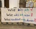 Bild: ak
In der Kirche hing ein Banner mit Motto der Andacht des Frauenbundes in Kulmain.