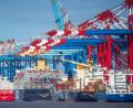 Bild: Sina Schuldt/dpa
Schiffe liegen im Containerhafen in Bremerhaven.