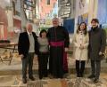 Bild: Günter Jehl/exb 
Die Mitwirkenden der geistlichen Andacht waren Vadim Vasilkov, Ludmila Portnova, Monsignore Thomas Schmid sowie Stefanie und Günter Jehl (von links).