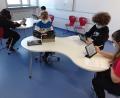 Bild: edo
Von Grafenwöhr aus machten diese Schüler mit Hilfe von I-Pads im Unterricht in Eschenbach mit.