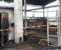 Bild: Gabi Schönberger
Das ausgebrannte Holzschnitzellager in Floß.
