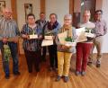 Bild: Christian Maier/exb
Jubilarehrung beim OGV Michelfeld: (von links) Karl-Heinz Bauer (25 Jahre), Anni Hupfer (25 Jahre), Vorsitztender Christian Maier, Ursula Speckner (25 Jahre), Hildegard Wolf, Margit Voh (jeweils 20 Jahre) sowie Zweiter Vorsitzender Ulrich Deinzer.