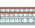 Grafik: Architekturbüro Hilgarth/exb
So präsentiert sich die Jobst-vom-Brandt-Schule nach der Generalsanierung. Bei der Optik sind klare Bezüge zur neuen Sporthalle zu sehen.