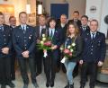 Bild: dob
Wolfgang Kiesbauer (Dritter von links) und Josef Herold (links) stehen weiter als Führungskräfte der Feuerwehr im Luhetal zur Verfügung. Neu ist Stefan Pazdera (Vierter von links), der von der Feuerwehr Schwabelweis kommt.
