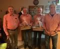 Bild: tok
Zweiter Vorsitzender Reinhard Grüner, Karl Schedl, Josef Schmid und Vorsitzender Günther Liebs (von links) stellen sich für ein Erinnerungsfoto auf.