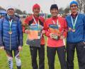 Bild: TB Weiden
Beim Oberlbe-Marathon erreichten die Weidener Läufer (von links) Peter Fischer, Georg Koller, Georg Artmann und Jürgen Steinsdörfer sehr gute Platzierungen.