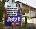 Bild: Petra Hartl
Auf dem Wahlplakat zwischen Mimbach und Mausdorf wirbt die Linke noch immer für einen Mindestlohn von 13 Euro.