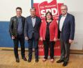 Bild: Sven Ost/exb
Im Dorfheim in Weiher lud die SPD zur Maikundgebung. Das Bild zeigt (von links) Peter Wein, Norbert Auer, Marianne Schieder und Georg Pfannenstein.