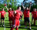 Bild: ham
Grenzenloser Jubel der Pfreimder mit Spielertrainer Bastian Lobinger (vorne).