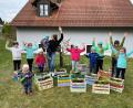 Bild: Nadine Meier/exb
Früh übt sich - die Kinder des Obst- und Gartenbauvereins Angfeld mit ihren angelegten Mini-Gärten.