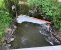 Bild: Feuerwehr Tirschenreuth/exb
Auf der Wasserfläche des Mühlbachs in Tirschenreuth wurde am Samstag ein Ölfilm entdeckt. Die Feuerwehren Tirschenreuth und Mitterteich brachten Ölsperren an.