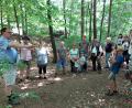 Bild: lg
Auf die Spuren des historischen Goldabbaus wie kreisrunde Trichtergruben, Gräben und Halden richtete Gerhard Lehrberger beim Rundwanderweg im Güttingwald das Augenmerk der interessierten Teilnehmer.