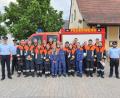 Bild: Feuerwehr Hiltersdorf/exb
Die erfolgreichen Aktiven der Feuerwehr Hiltersdorf mit ihren Prüfern (von links): Kreisbrandinspektor Armin Daubenmerkl und Kreisbrandmeister Dominik Ernst sowie Fachkreisbrandmeister Alexander Zeitler (rechts).