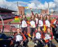 Bild: exb
Die "Dance-Mädels" des Weidener Turnerbunds im finnischen "Tampereen Stadion".
