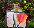 Bild: ubb
Sohn Dirk Hinrichsmeyer hat gemeinsam mit seinen Geschwistern die Gemälde für die Ausstellung ausgesucht. Auch diese modern interpretierte Tulpe wird zu sehen sein. Die Entscheidung fiel nicht leicht. Heinz Hinrichsmeyer hinterließ nahezu 300 Exponate.