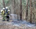 Bild: lgc
Feuerwehrmänner halfen dabei, den potenziellen Waldbrand bei Naslitz zu löschen.